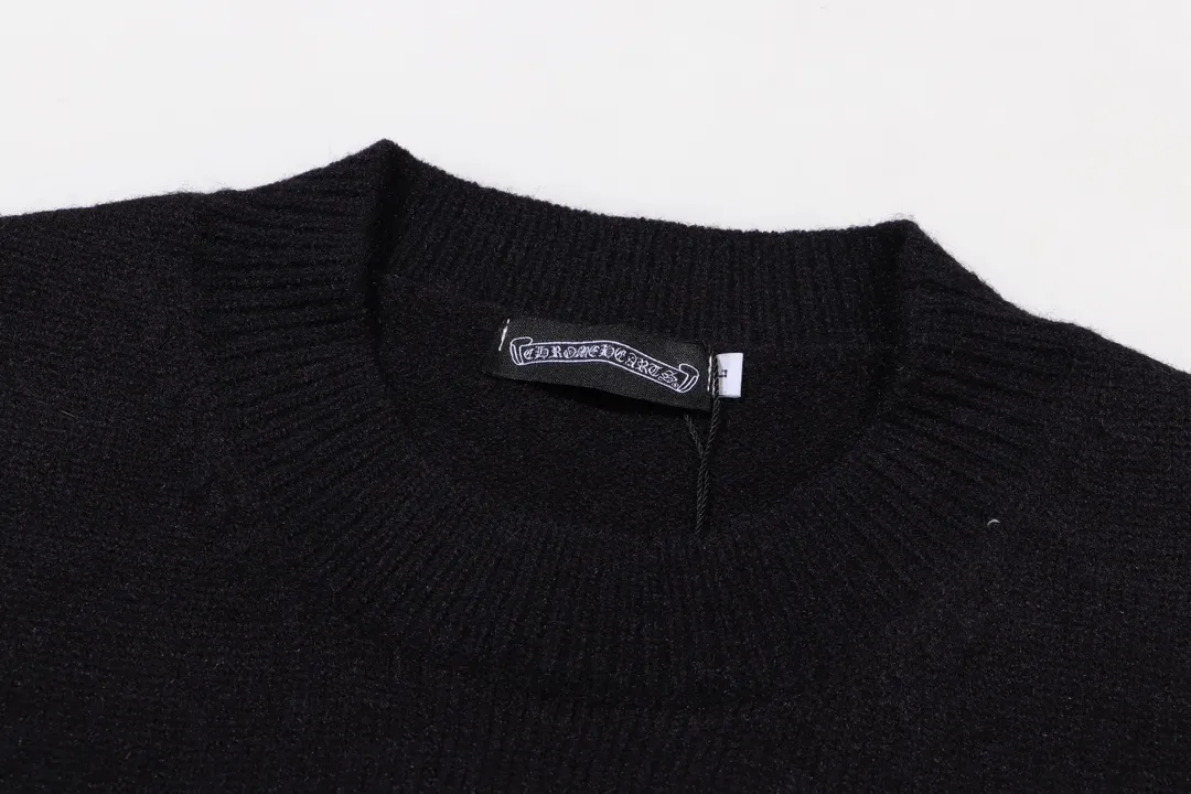 P320 Chrome Hearts Chrome Hearts Cross Leather Hardware Embroidered Crew Neck Sweater Color: Red Brown Black Size: S M L XL XXL